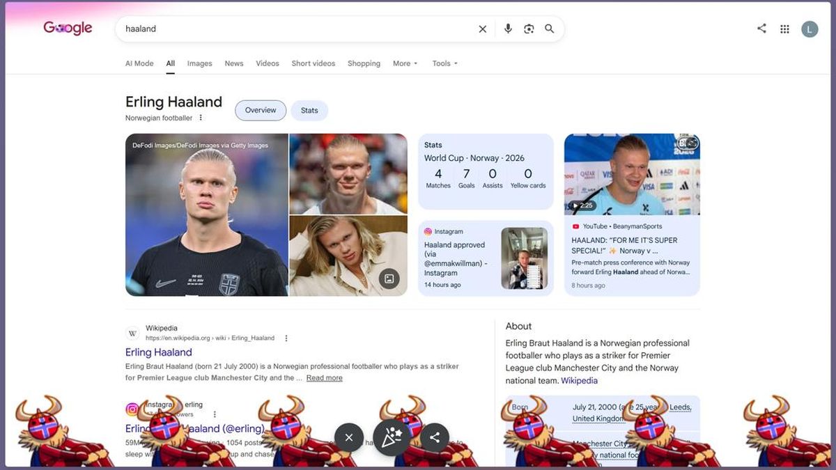 Animasi Viking Row Sambut Pencarian Erling Haaland di Google