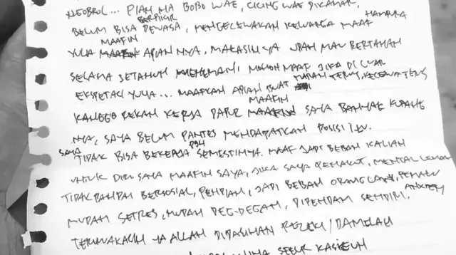 Surat Terakhir Ditemukan di Lokasi Penemuan Korban Gantung Diri di Parkiran Mal Bandung
