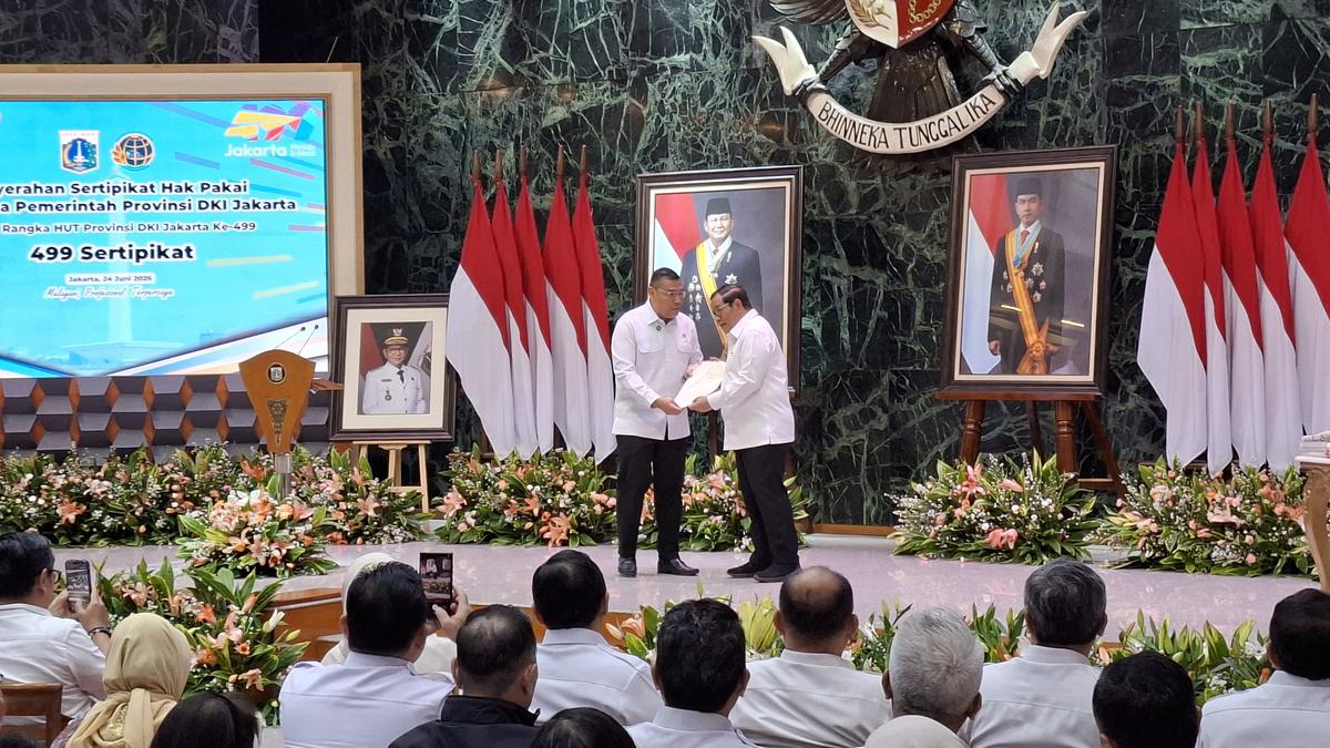Pemprov DKI Jakarta Terima 499 Sertifikat Tanah sebagai Hadiah HUT ke-499