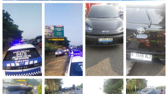 Kecelakaan Mobil BYD di Tol Jagorawi, Menyebabkan Tabrakan dengan Raize dan Terbalik