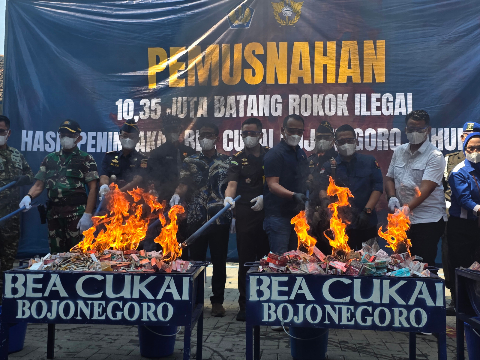 Bea Cukai Bojonegoro Musnahkan Rokok Ilegal Senilai Rp 15,39 Miliar